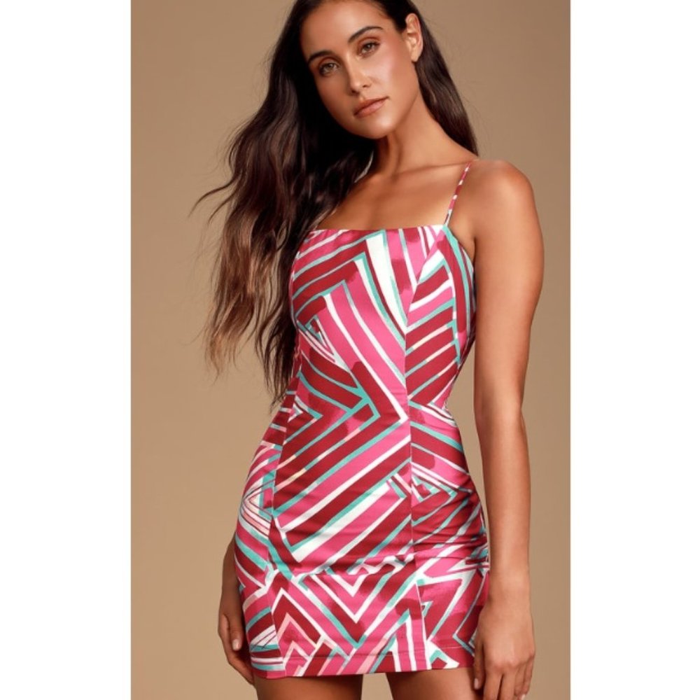 NEW Lulus miami mama magenta mini dress
